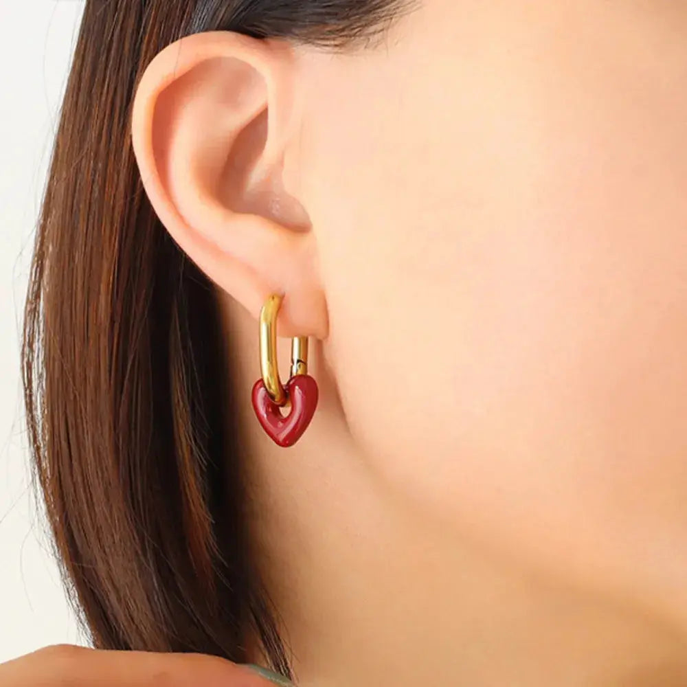 Heart Titanium Steel Earrings - SmileBen