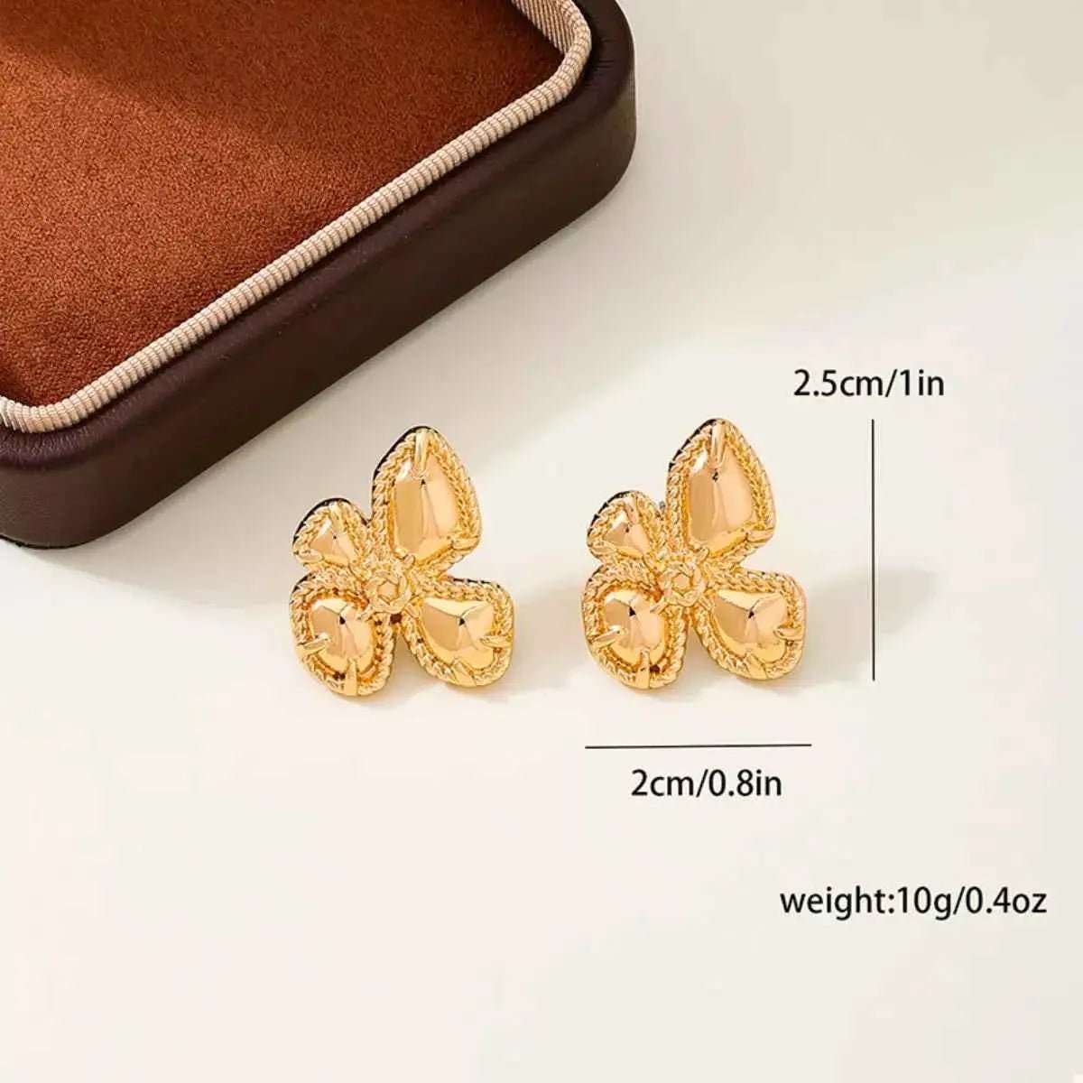 18K Gold - Plated Alloy Flower Stud Earrings - SmileBen