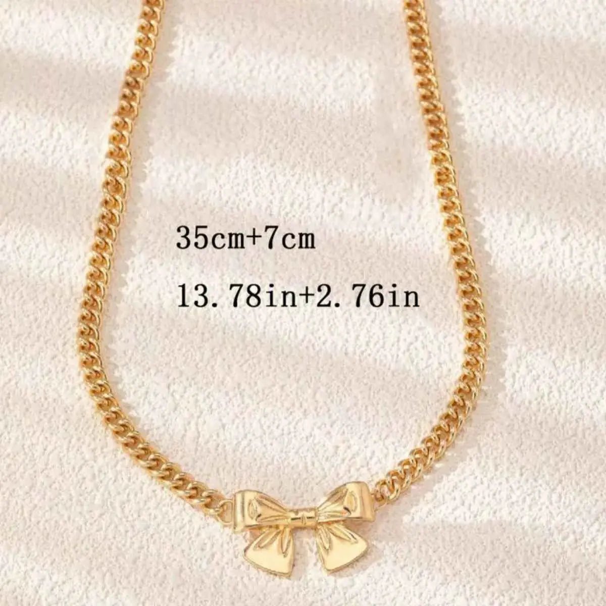 18K Gold - Plated Bowknot Chain Necklace - SmileBen