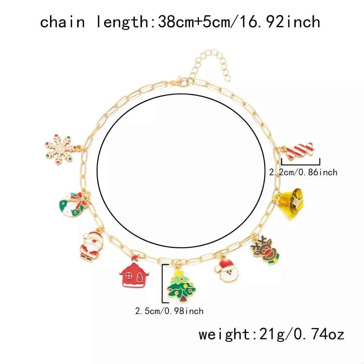18K Gold - Plated Christmas Charm Necklace - SmileBen