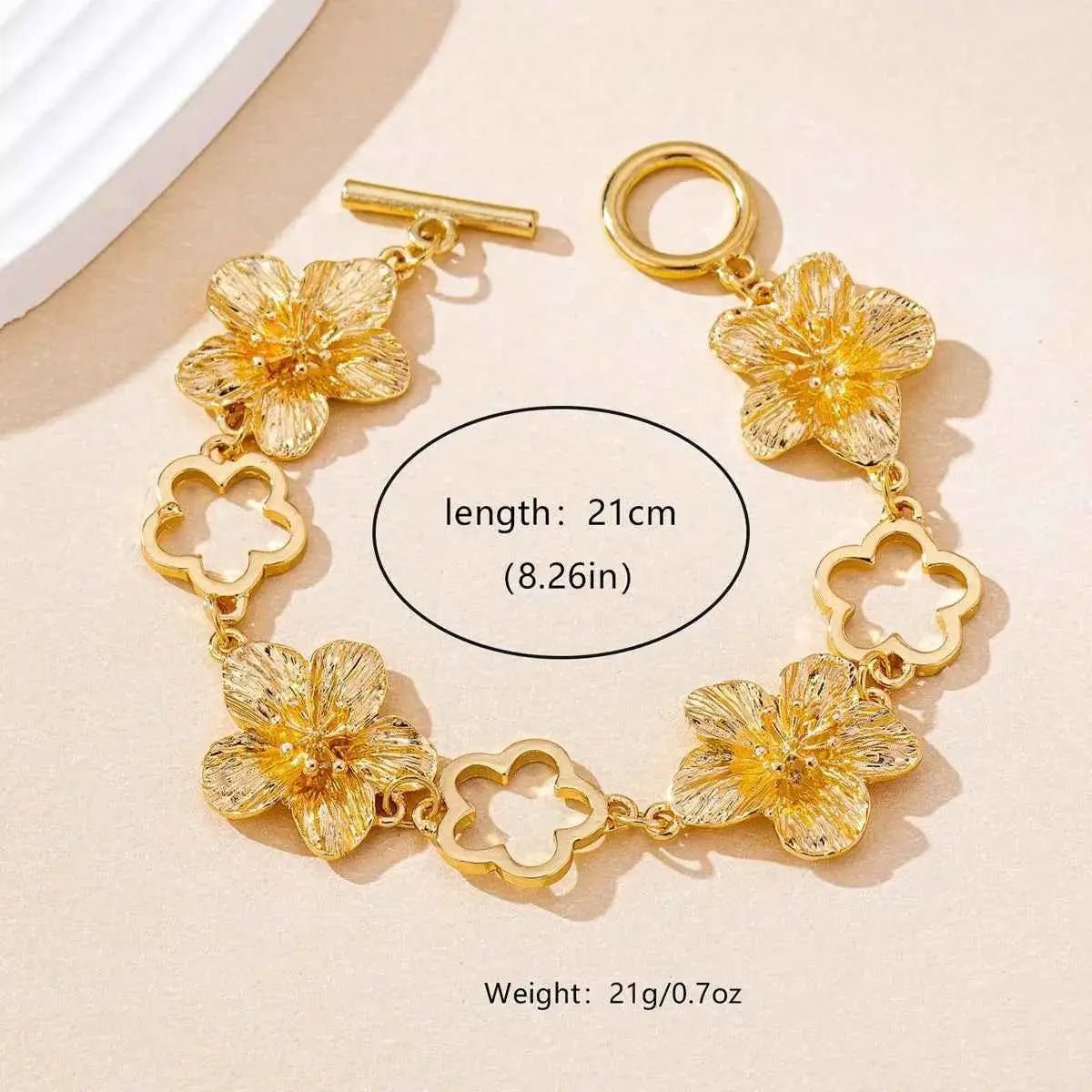 18K Gold - Plated Flower Bracelet - SmileBen
