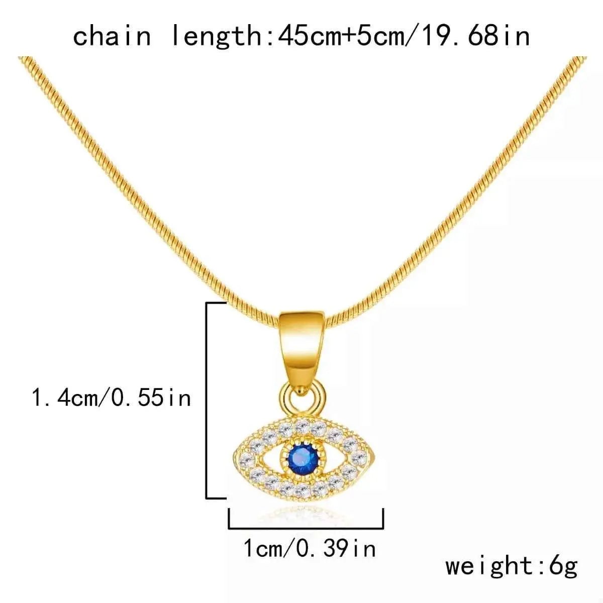 18K Gold - Plated Necklace with Rhinestone Pendant - SmileBen