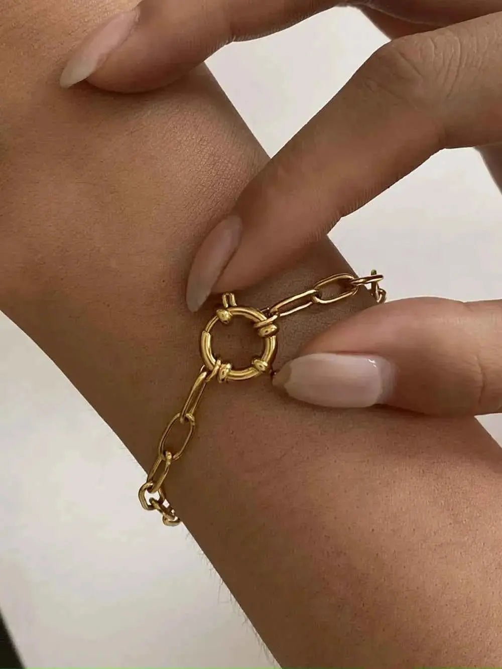 18K Gold - Plated Stainless Steel Chain Bracelet - SmileBen