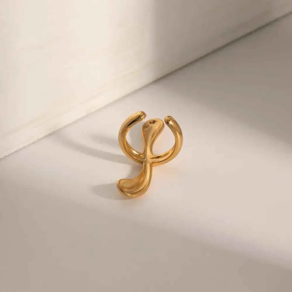 18K Gold - Plated Stainless Steel Cuff Earrings - SmileBen