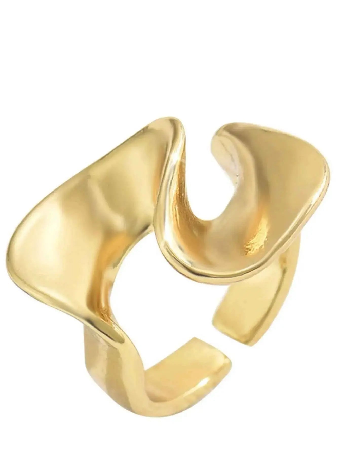 18K Gold - Plated Stainless Steel Geometric Ring - SmileBen