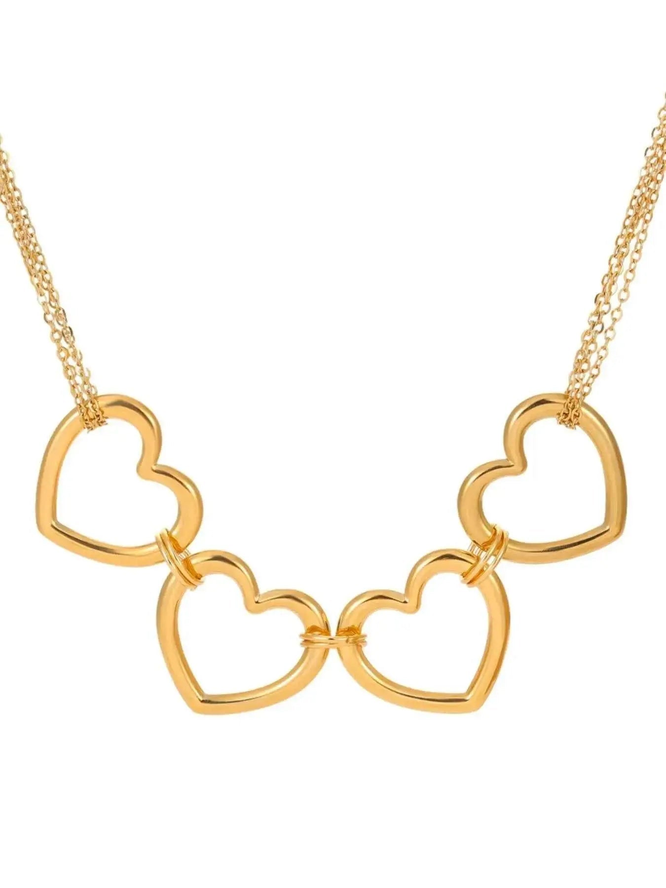 18K Gold - Plated Stainless Steel Heart Necklace - SmileBen