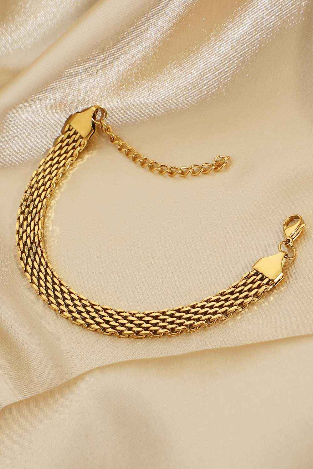 18K Gold - Plated Wide Chain Bracelet - SmileBen