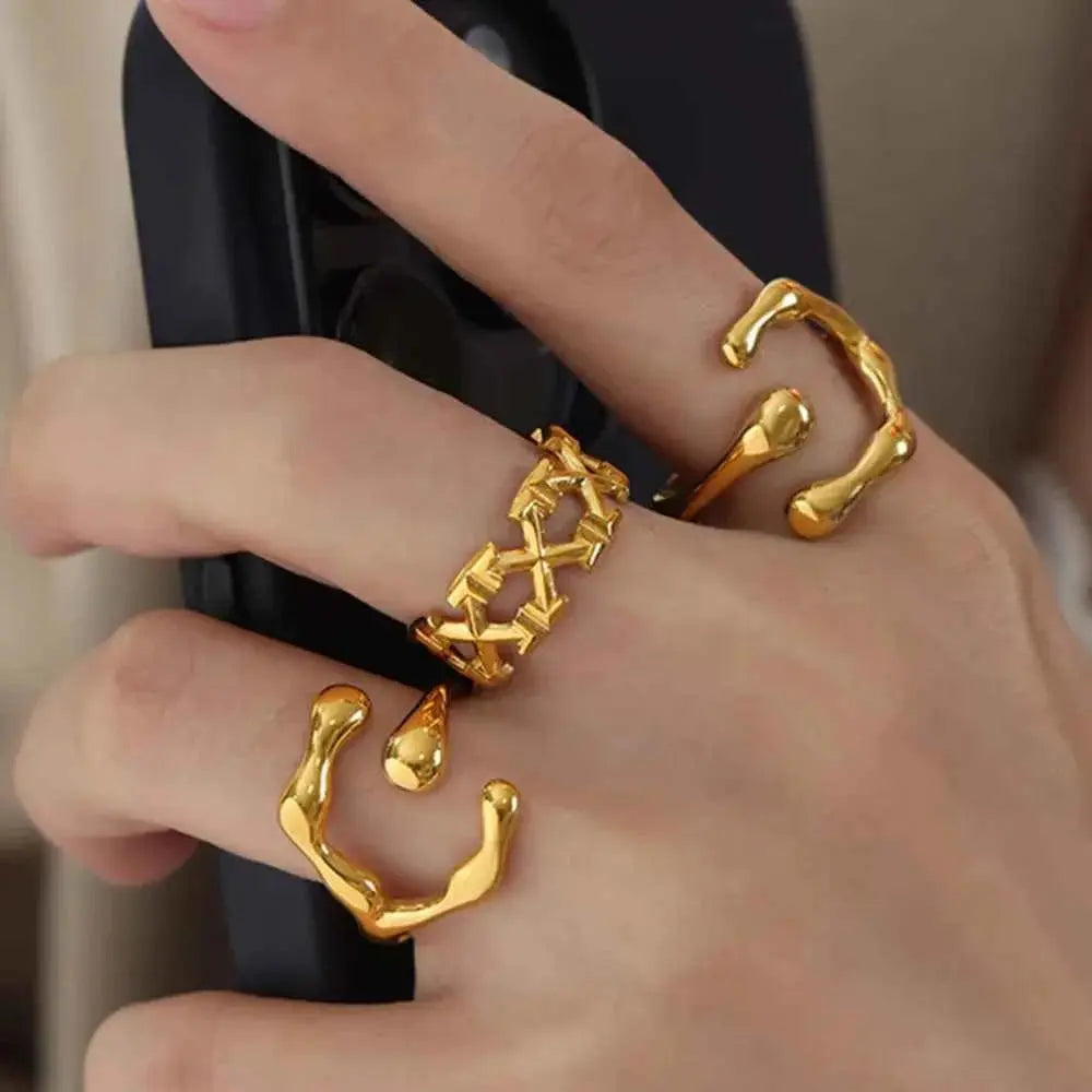18K Gold-Plated Irregular Open Ring
