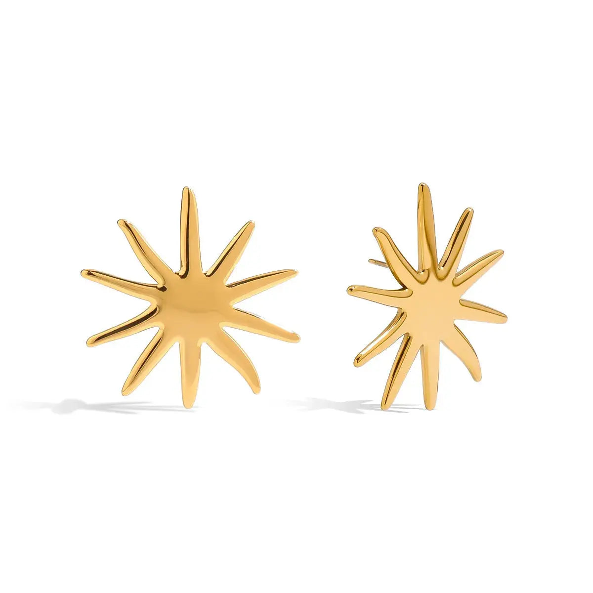 18K Gold-Plated Starburst Stud Earrings - SmileBen