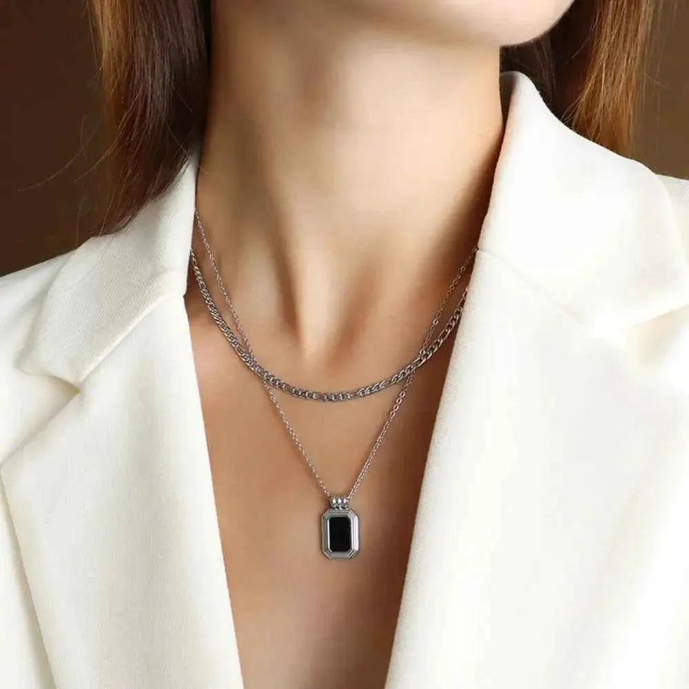 Titanium Steel Gold-Plated Pendant Necklace - SmileBen