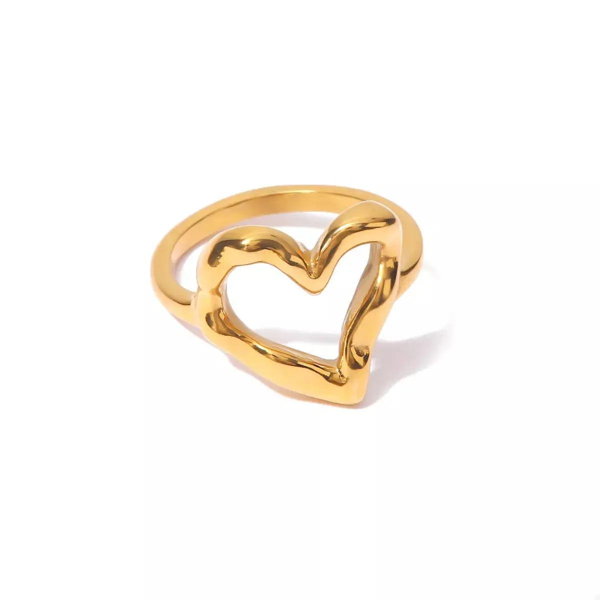 18K Gold-Plated Heart Ring - SmileBen