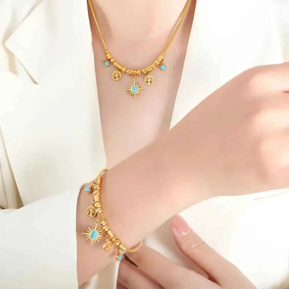 Gold-Plated Titanium Steel Charm Necklace - SmileBen