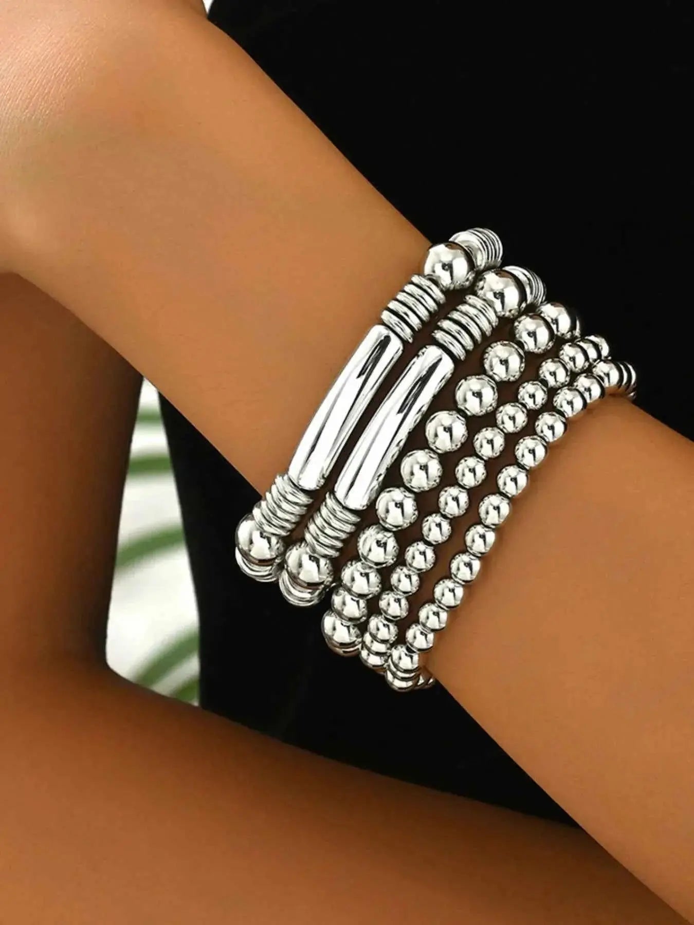 5 Piece Plastic Beaded Bracelet - SmileBen
