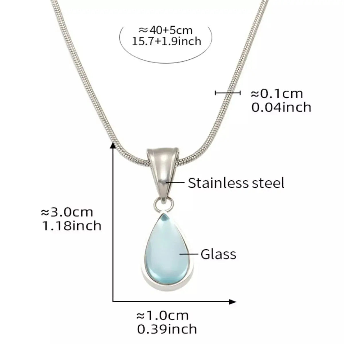 Stainless Steel Teardrop Necklace - SmileBen