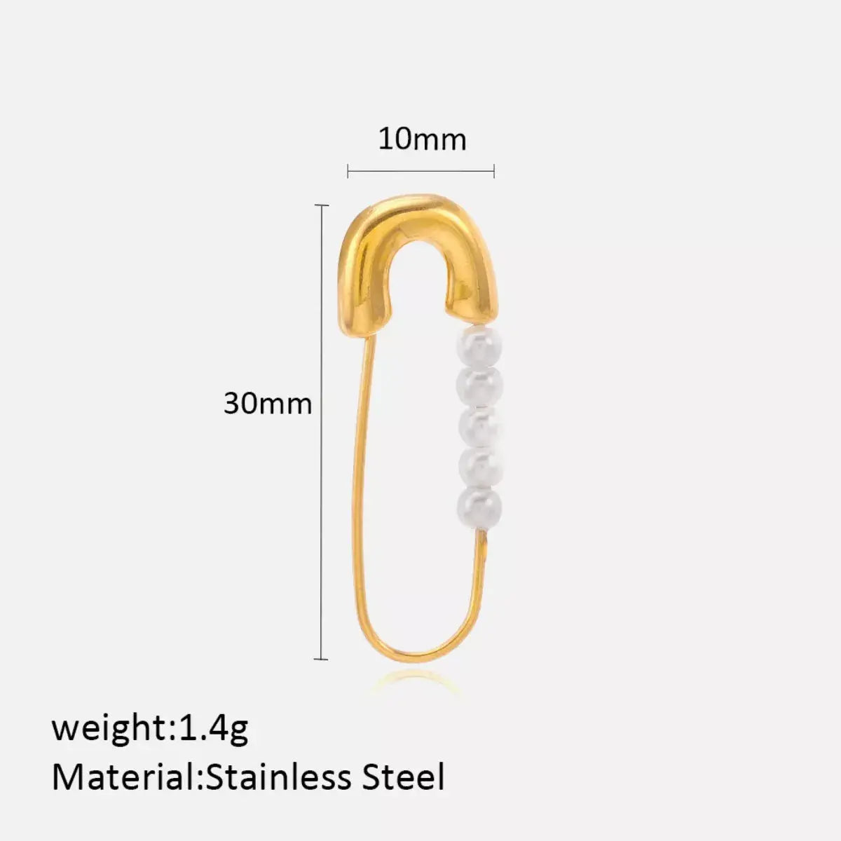 Safety Pin Pearl Accent Earrings - SmileBen