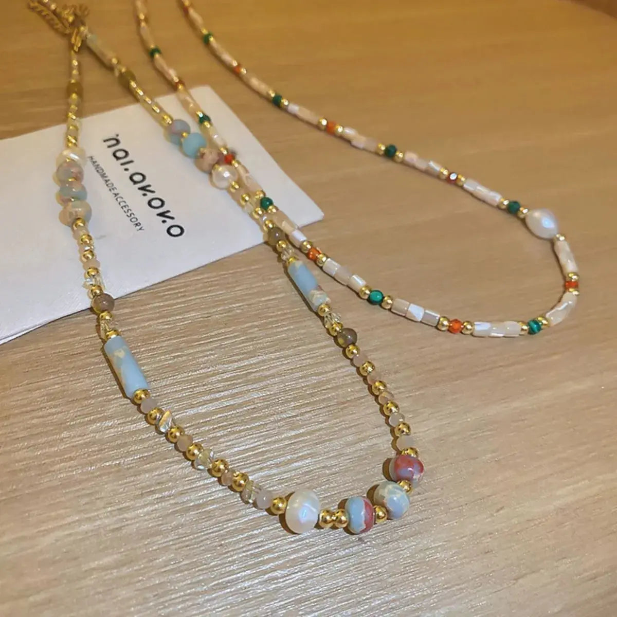 Alloy Pearl Beaded Necklace - SmileBen
