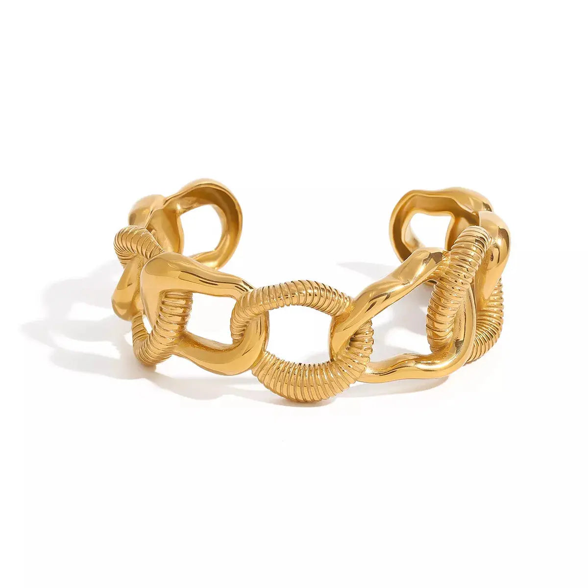 18K Gold-Plated Chain Link Open Bracelet - SmileBen