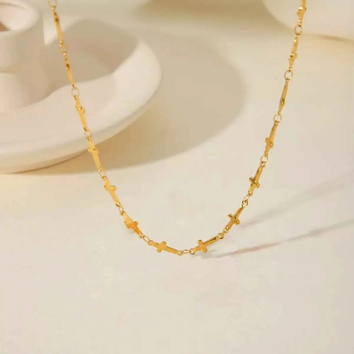 18K Gold-Plated Cross Necklace - SmileBen