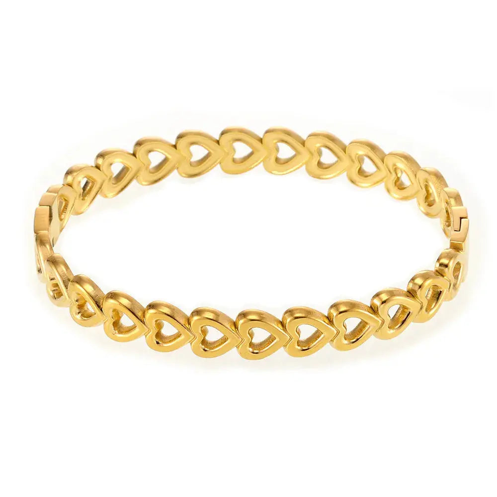 18K Gold-Plated Stainless Steel Heart Bracelet - SmileBen