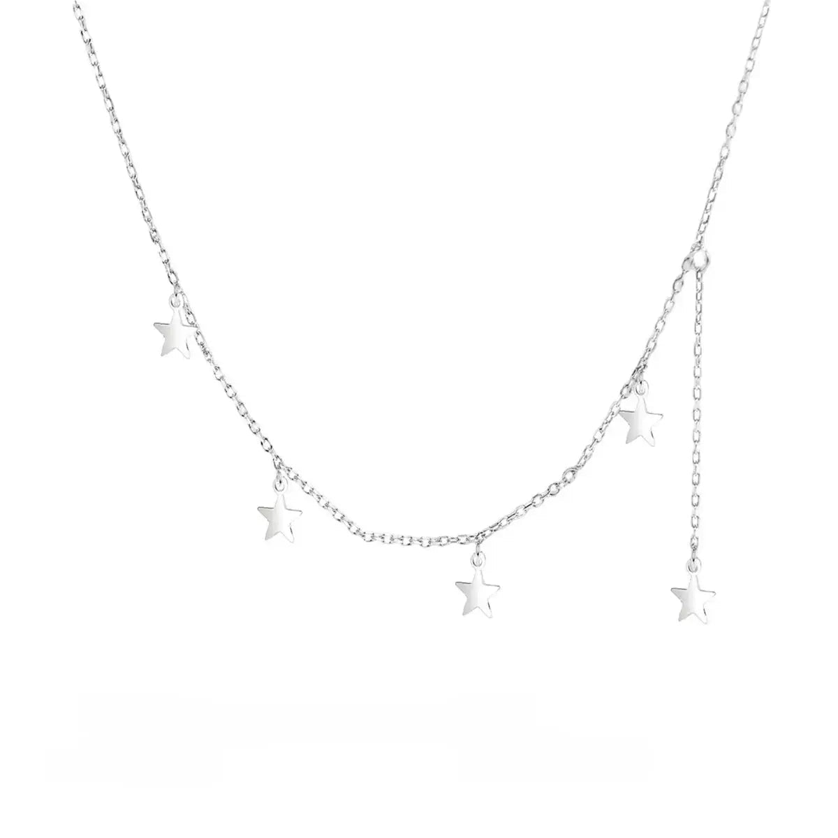 925 Sterling Silver Star Charm Necklace - SmileBen