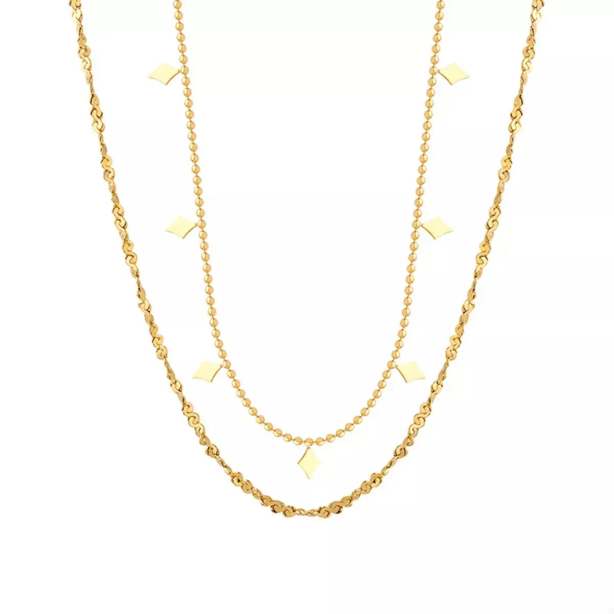 18K Gold-Plated Titanium Steel Layered Necklace - SmileBen