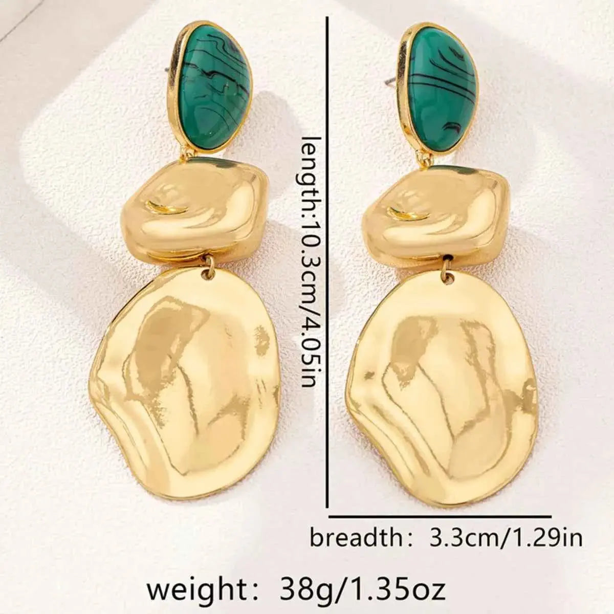 18K Gold-Plated Alloy Drop Earrings - SmileBen