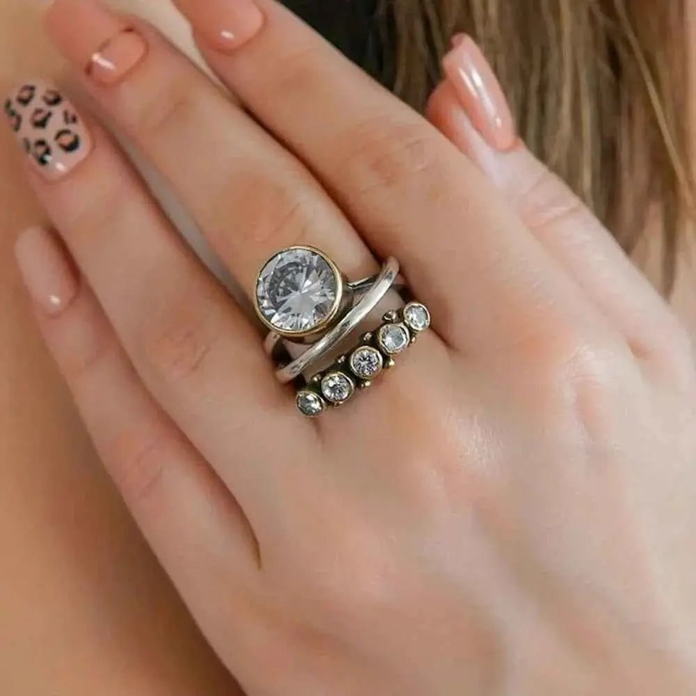 Alloy Three - Layered Open Ring - SmileBen