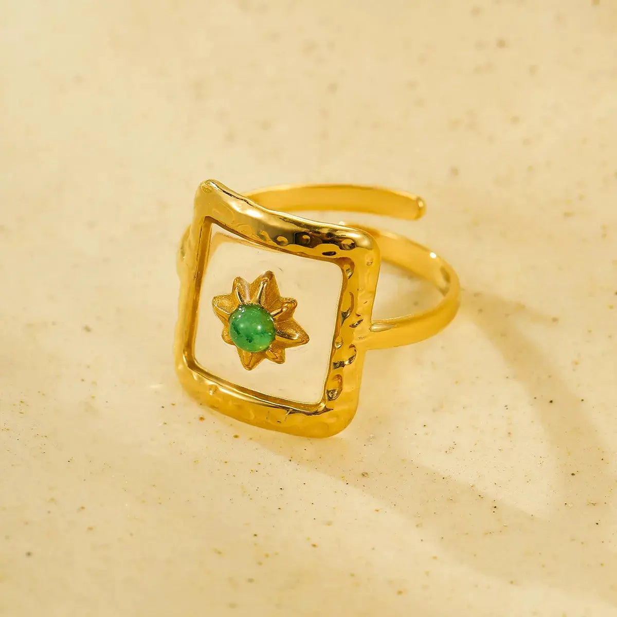 18K Gold-Plated Adjustable Open Ring - SmileBen