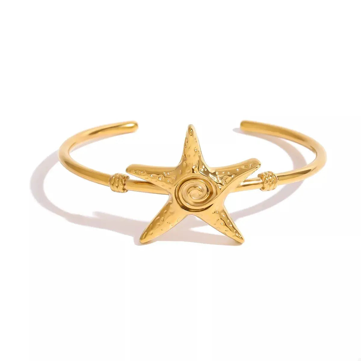 18K Gold-Plated Starfish Open Bracelet - SmileBen