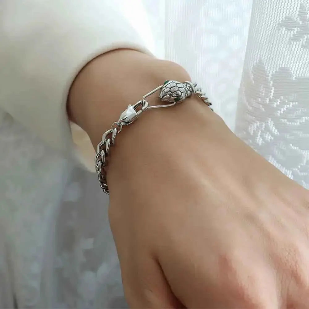 Snake Head Chain Titanium Steel Bracelet - SmileBen