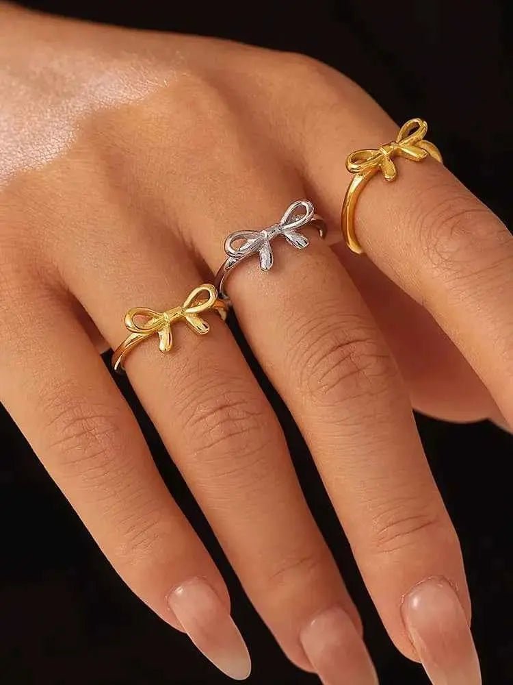 Stainless Steel Bow Ring - SmileBen