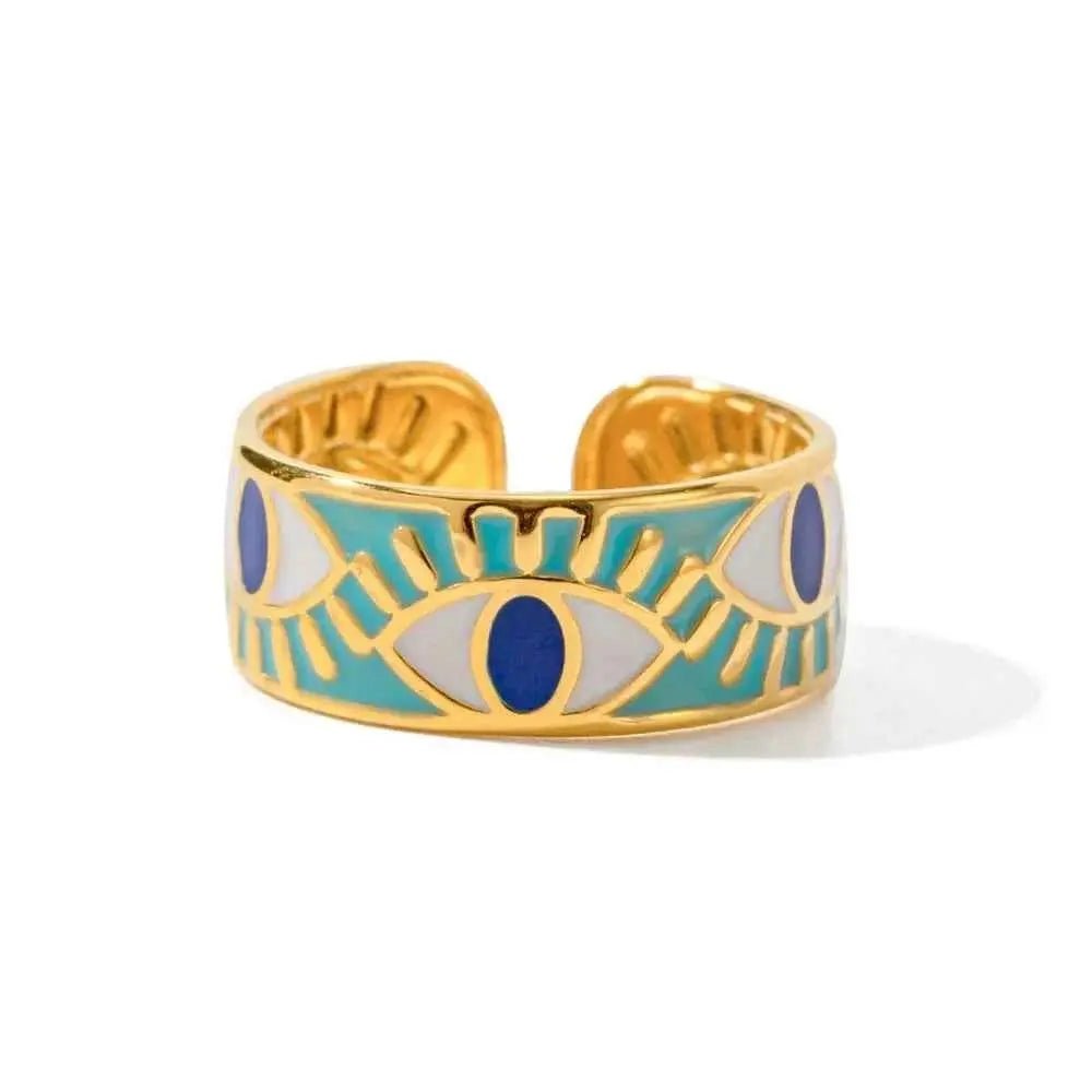 Stainless Steel Evil Eye Ring - SmileBen