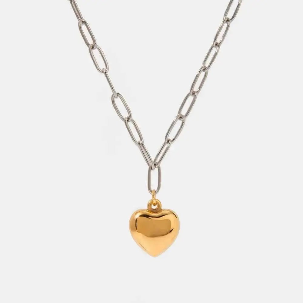 Stainless Steel Heart Pendant Necklace - SmileBen