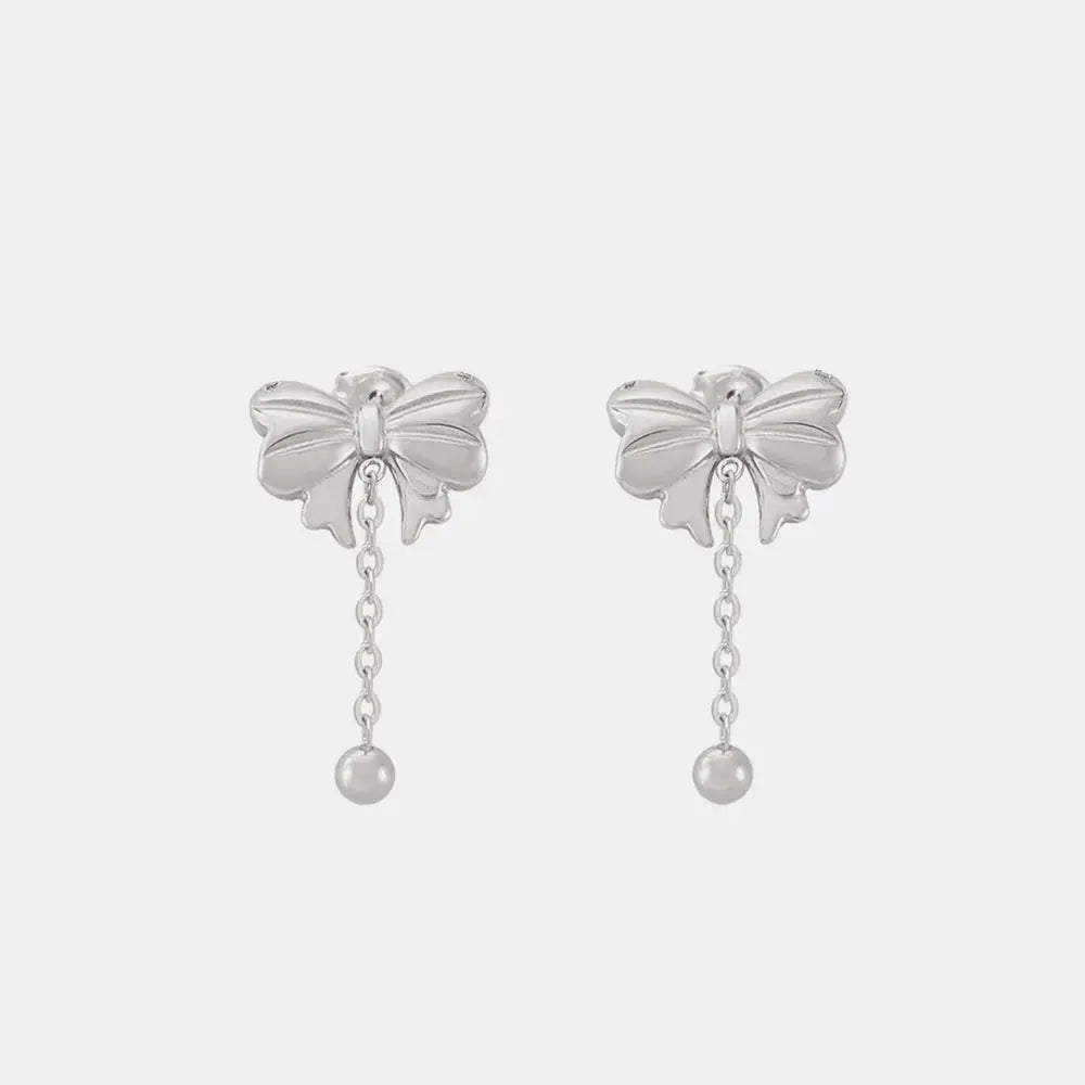 Titanium Steel Bow Earrings - SmileBen