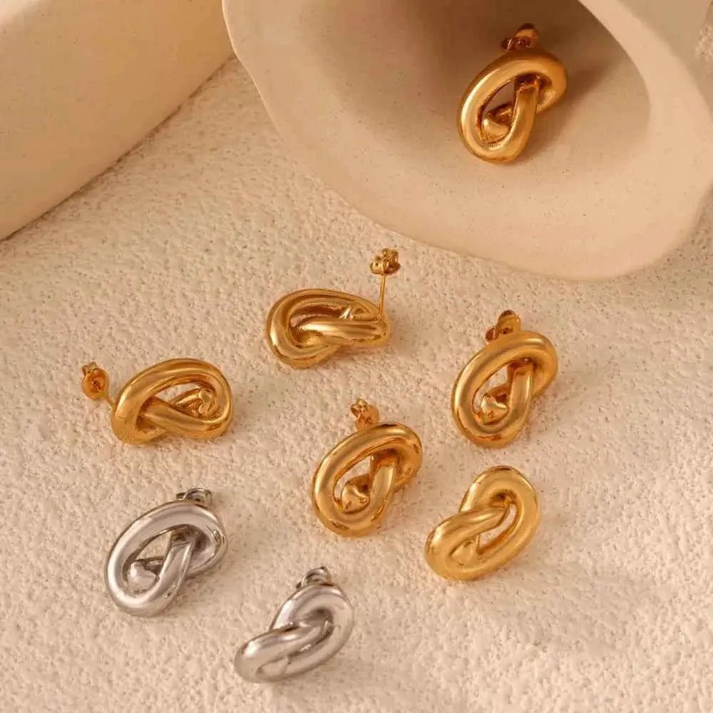 Titanium Steel Knot Stud Earrings - SmileBen