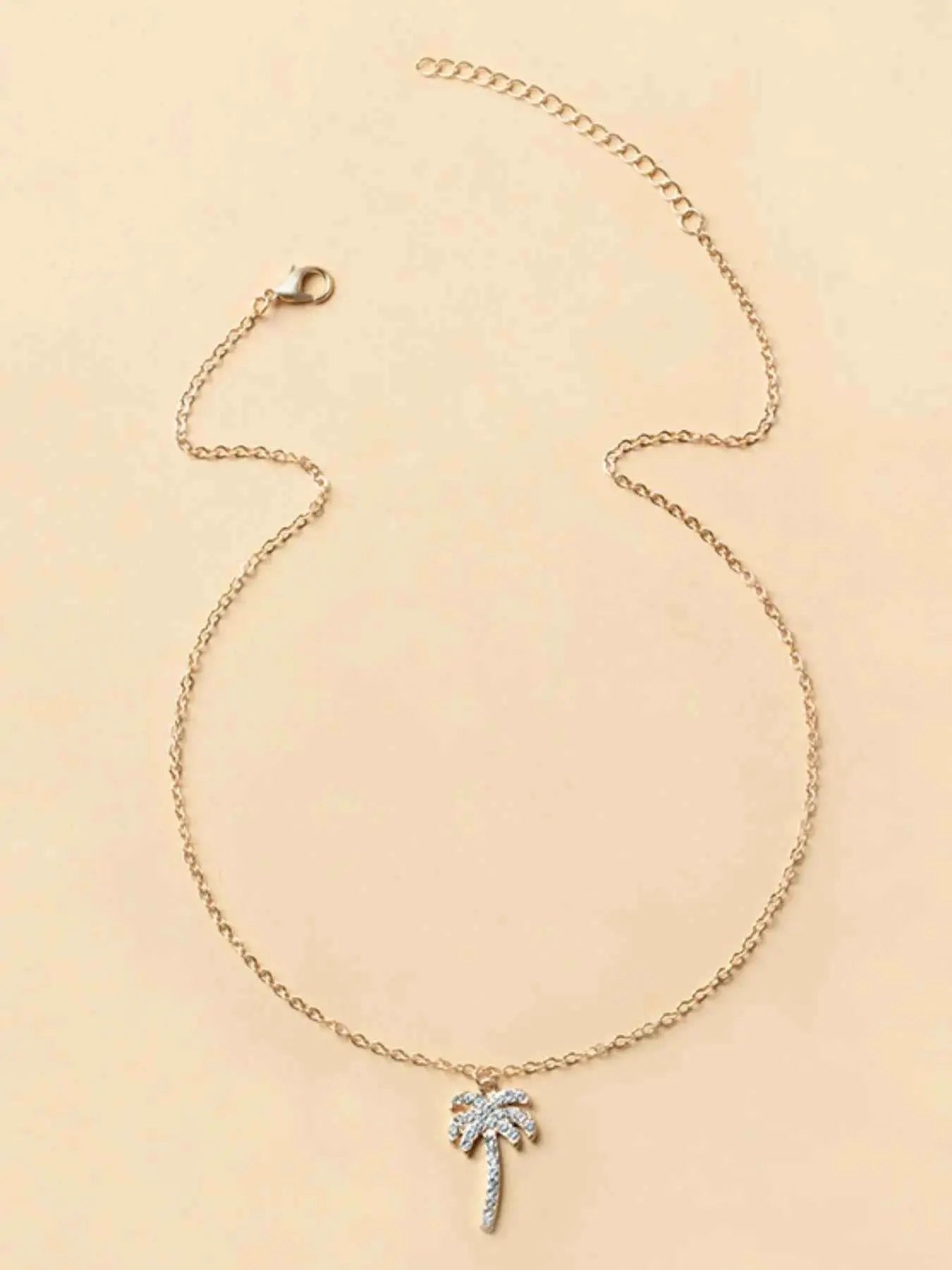 Zircon Palm Tree Pendant Necklace - SmileBen