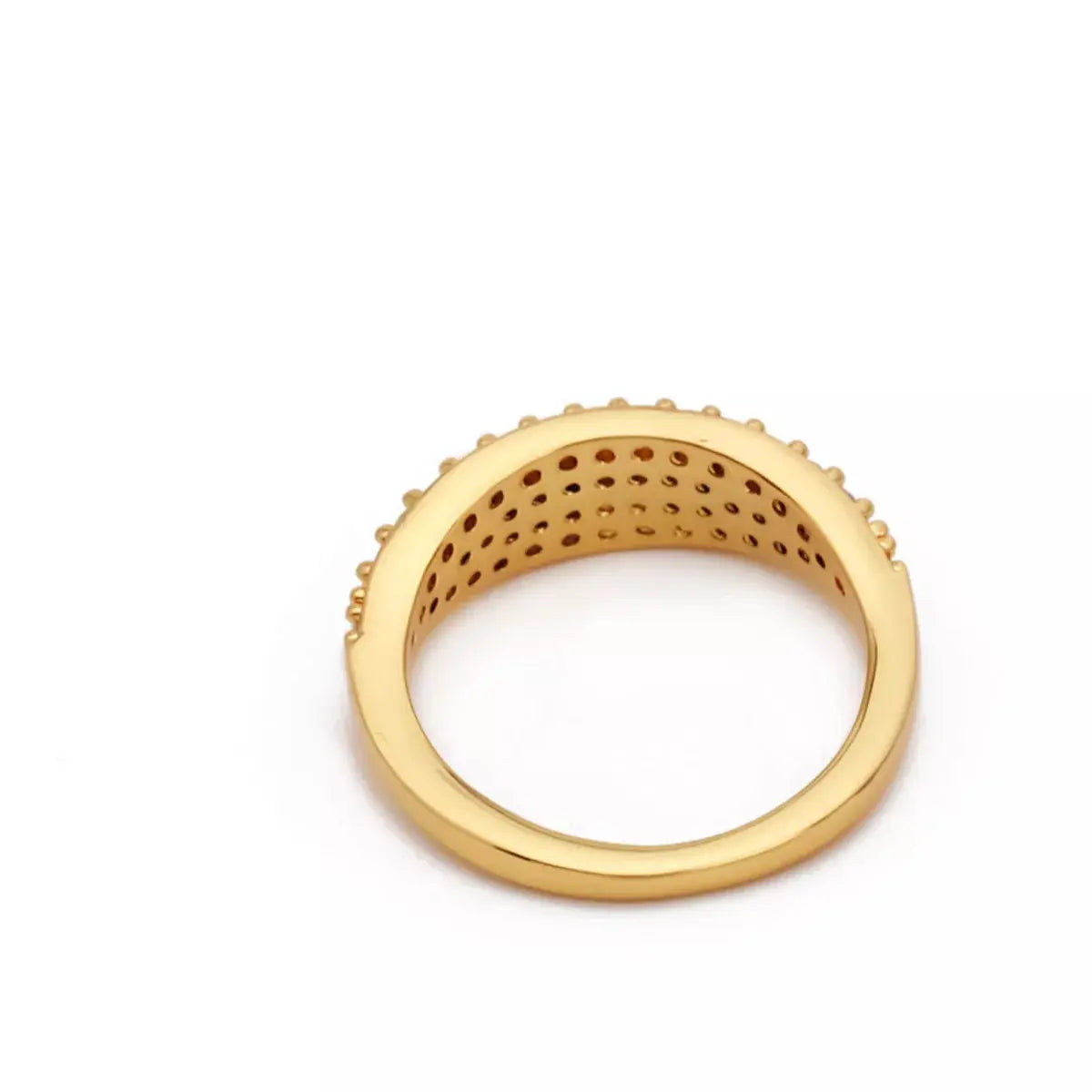 18K Gold-Plated Copper Zircon Round Ring - SmileBen