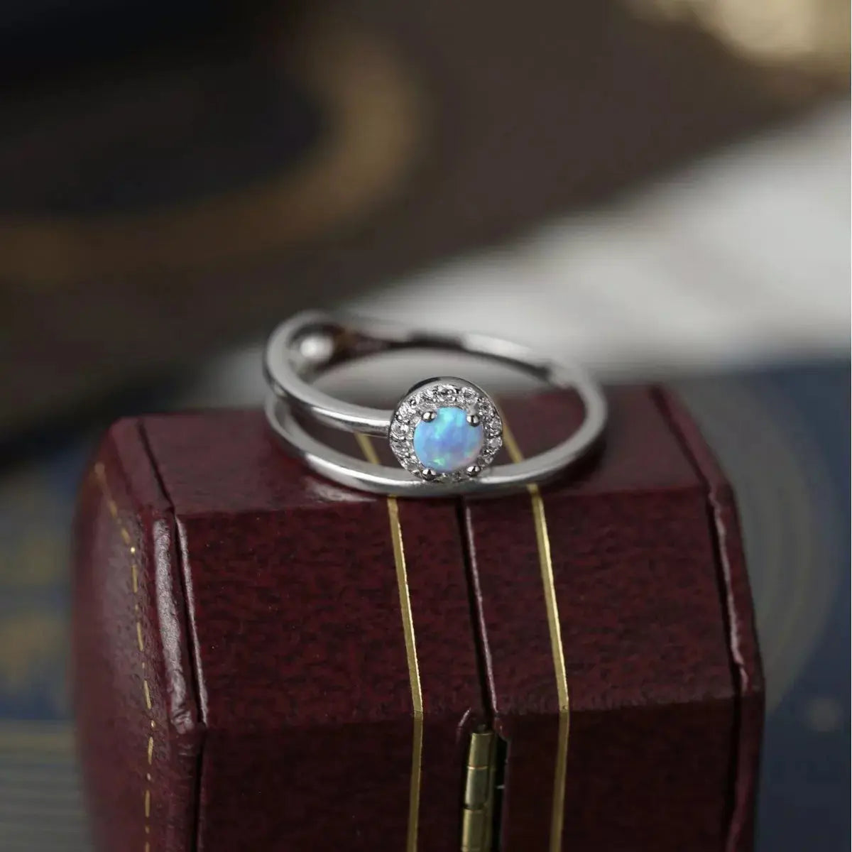 925 Sterling Silver Opal Ring - SmileBen