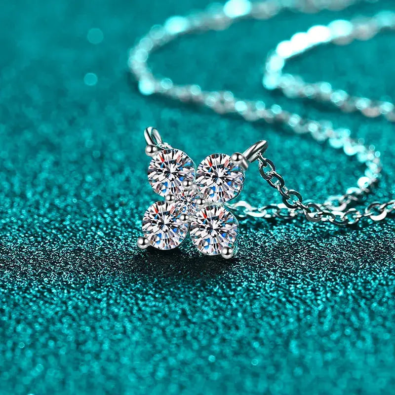 1.26 Carat Moissanite 925 Sterling Silver Geometric Shape Pendant Necklace - SmileBen