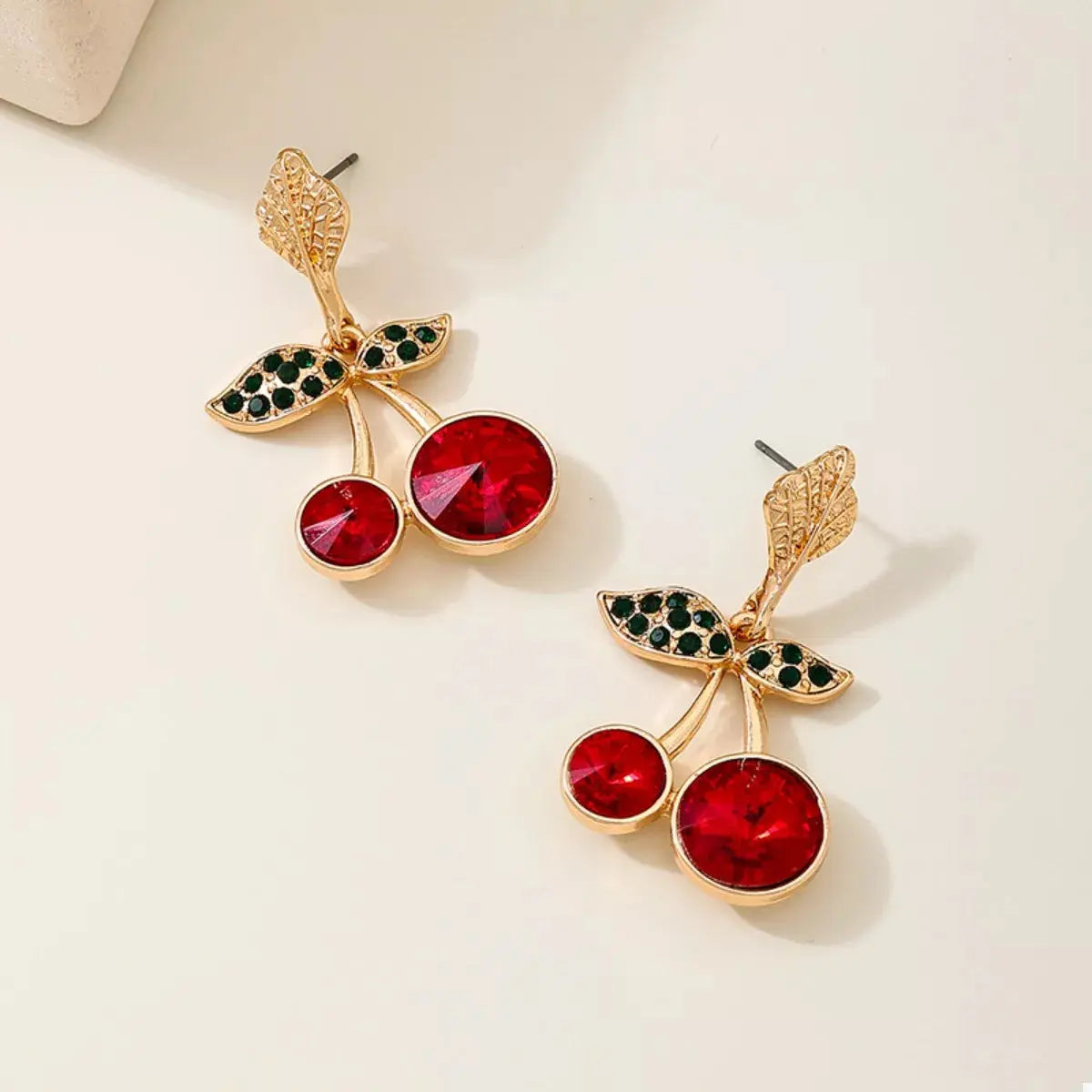 18K Gold-Plated Cherry Drop Earrings - SmileBen