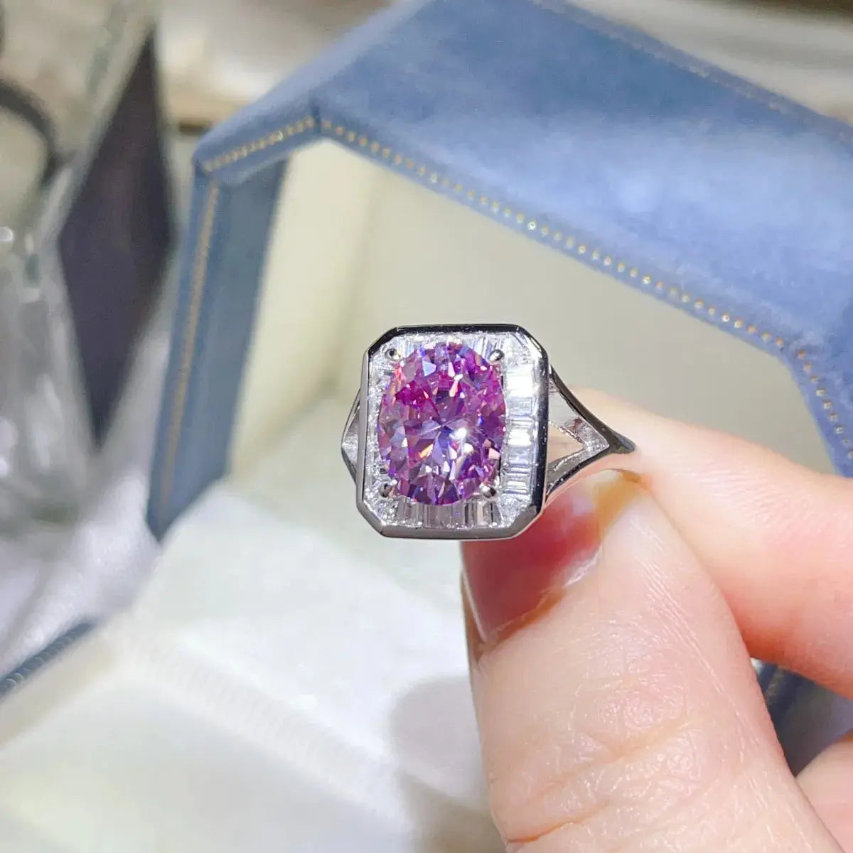3 Carat Moissanite Square Ring - SmileBen