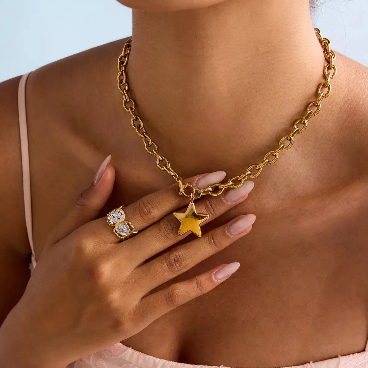 18K Gold-Plated Star Necklace - SmileBen