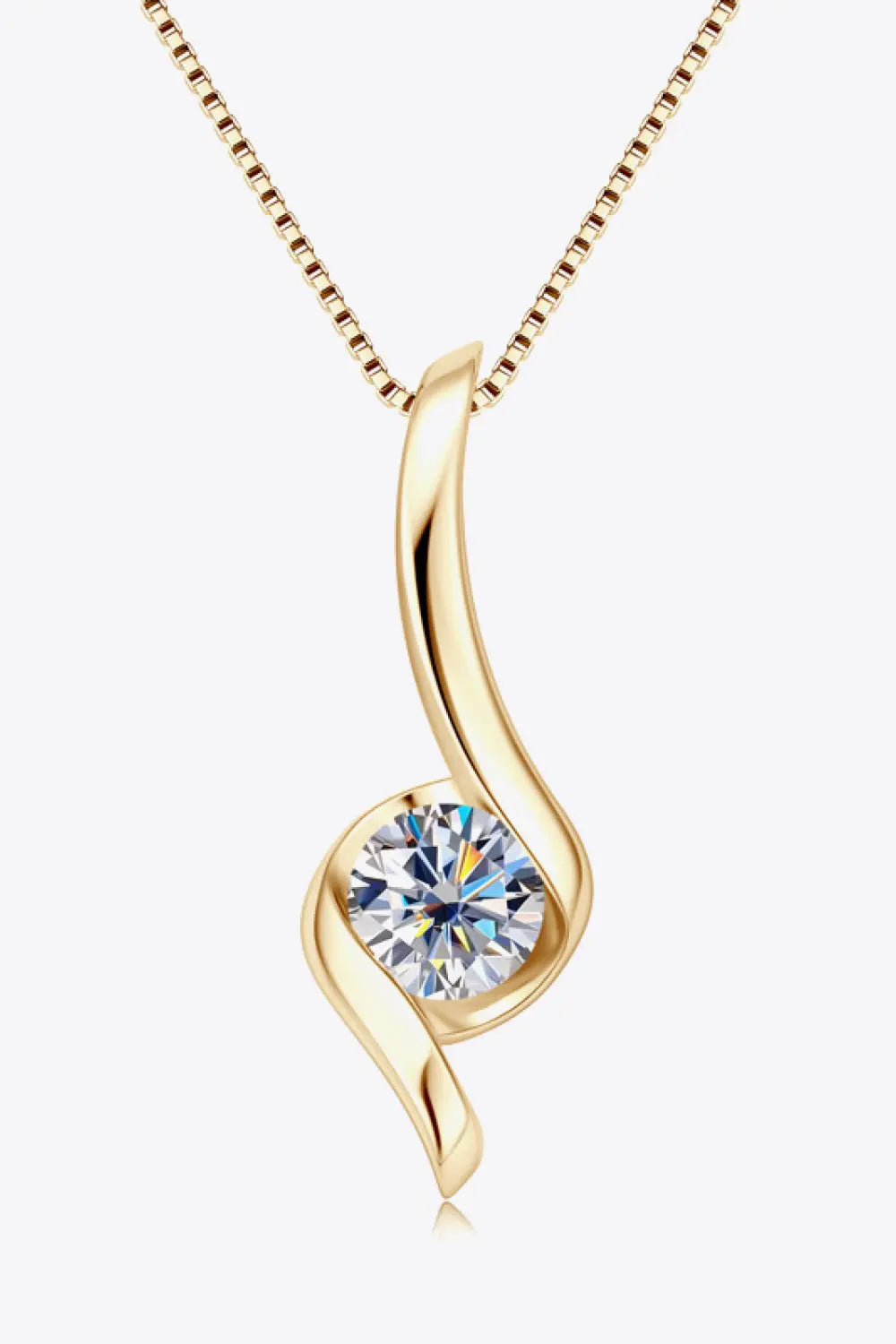 1 Carat Moissanite 925 Sterling Silver Necklace - SmileBen
