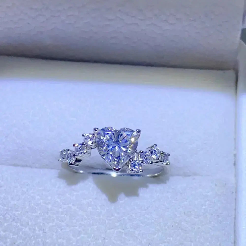 1 Carat Moissanite 925 Sterling Silver Ring - SmileBen