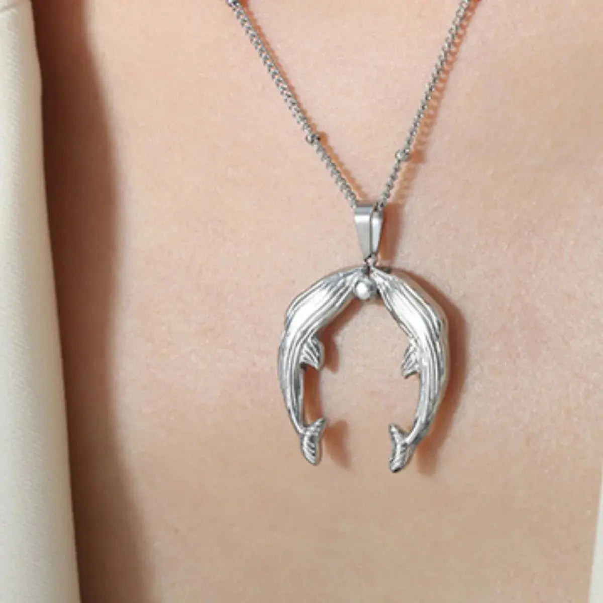 Gold Dolphin Jewelry Set with Necklace and Earrings - SmileBen