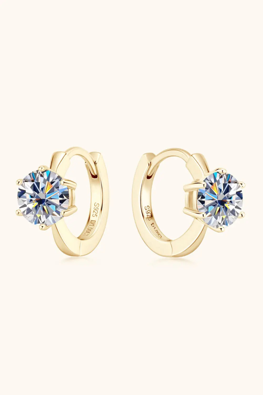 2 Carat Moissanite 925 Sterling Silver Huggie Earrings - SmileBen