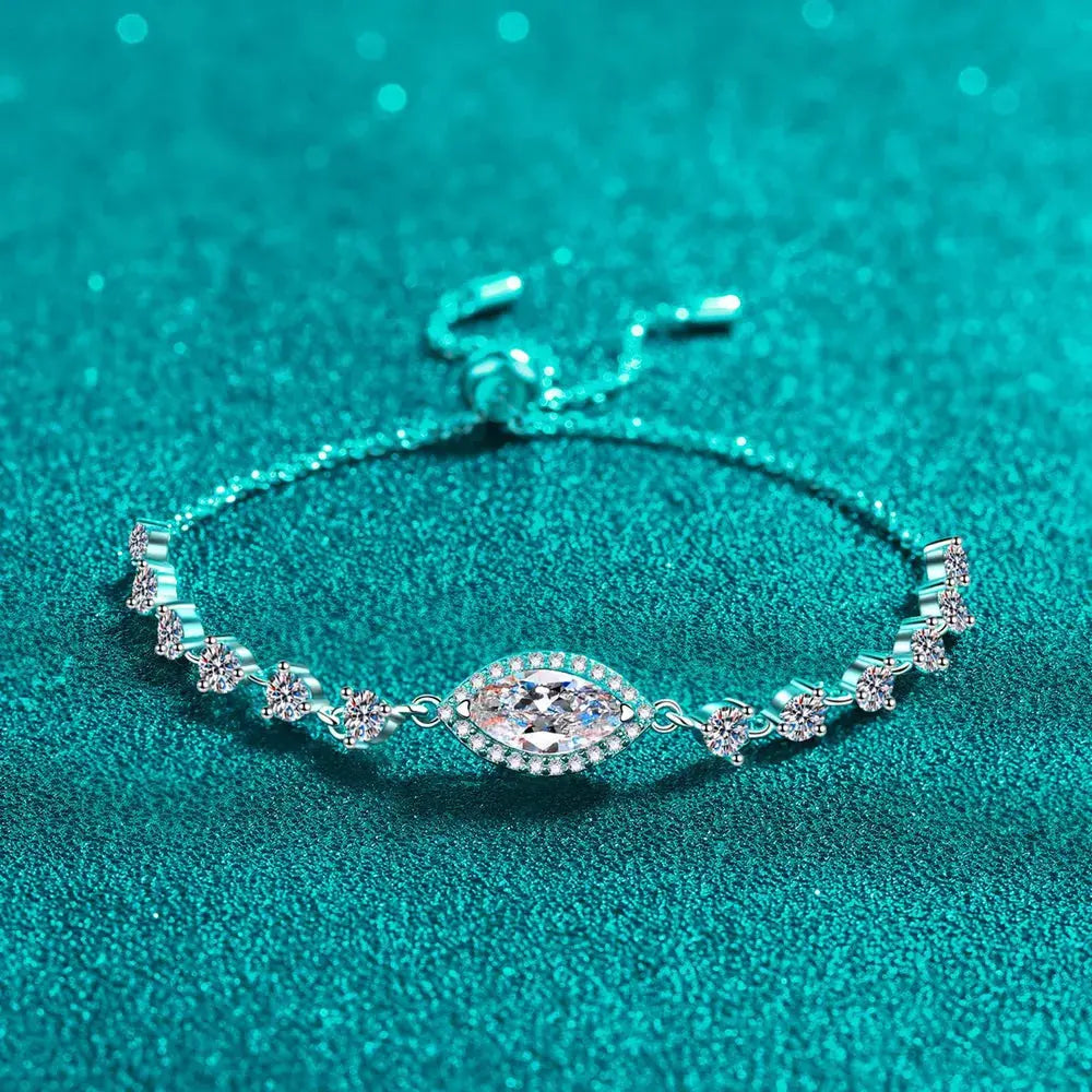 1 Carat Moissanite 925 Sterling Silver Bracelet - SmileBen