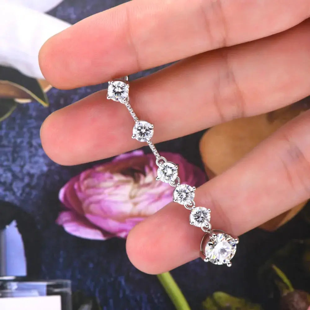 4 Carat Moissanite 925 Sterling Silver Earrings - SmileBen