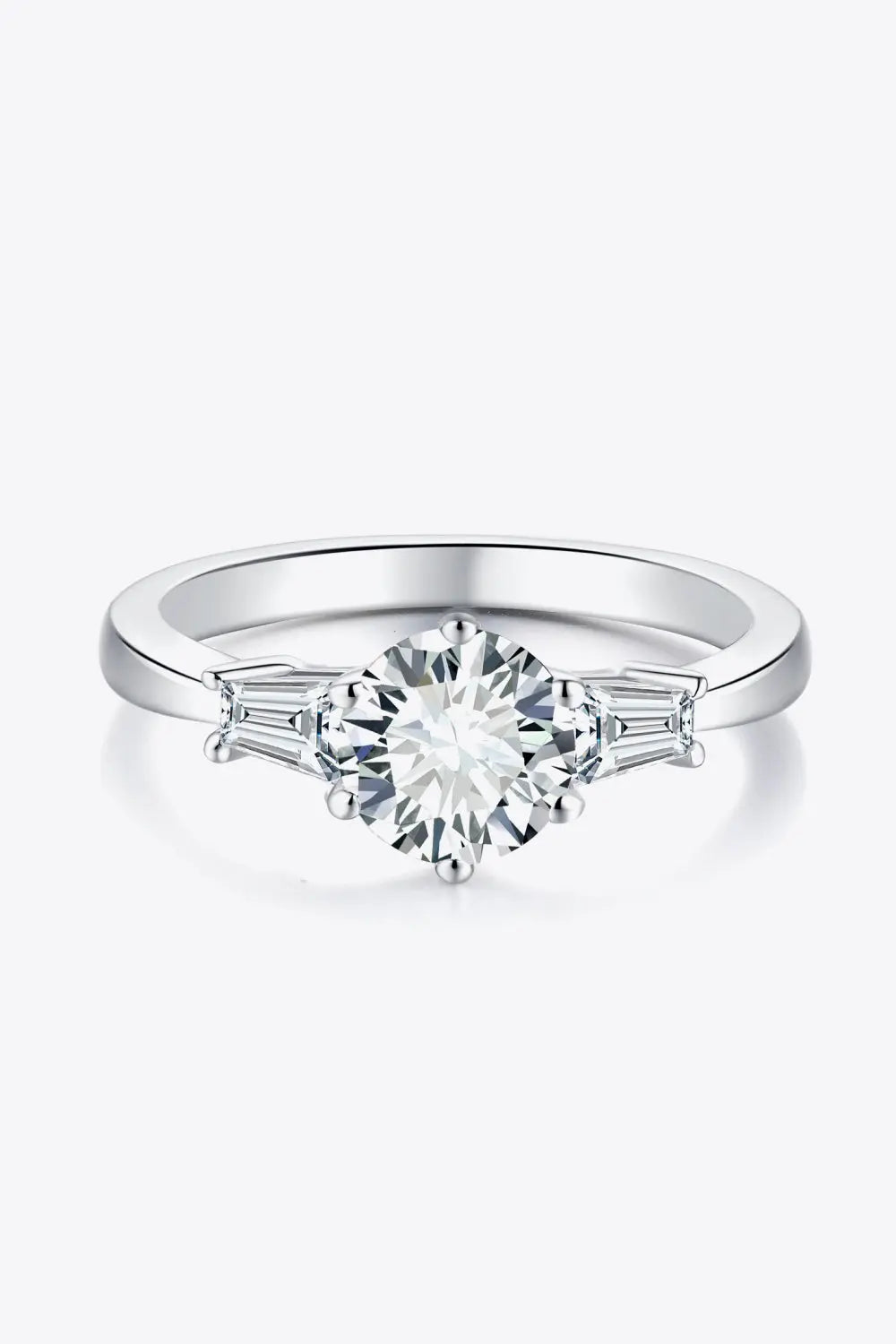 Loyal Love 1 Carat Moissanite Platinum-Plated Ring - SmileBen