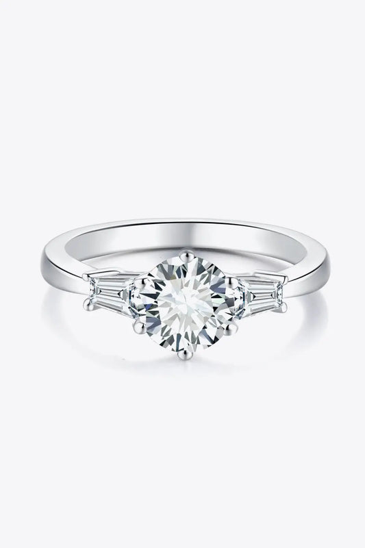 Loyal Love 1 Carat Moissanite Platinum-Plated Ring - SmileBen